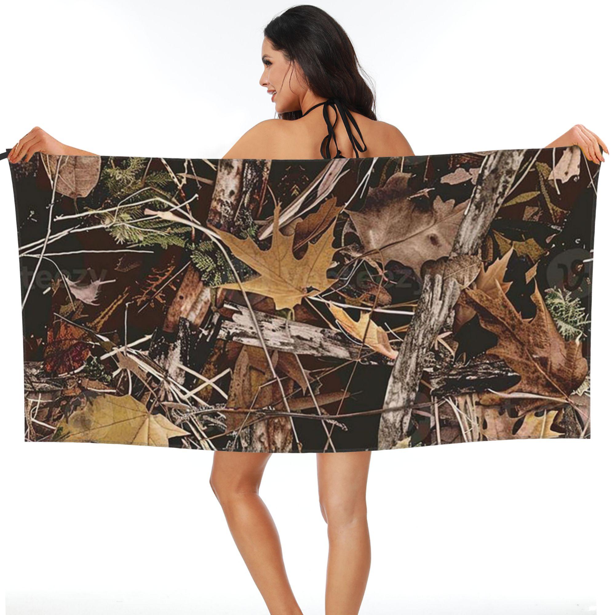 

Real Tree Camouflage Beach Towel Soft Microfiber Quick Dry Absorbent Quick Towels For Bath W40*H60(CM)