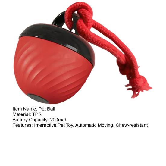 Interactive Dog Ball Chew-resistant Smart Puppy Toy Ball with Sound Rope Electric Automatic Moving And Rolling Pet Ball for Small Medium Large Dogs