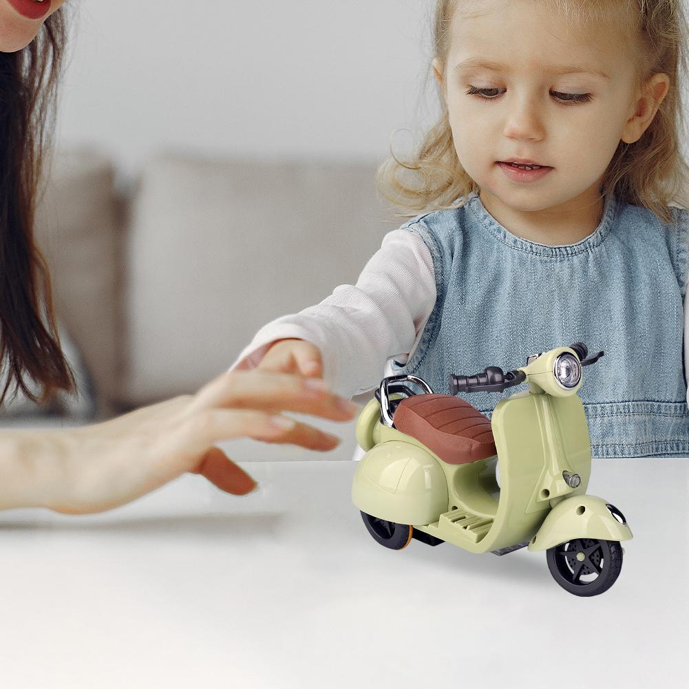 Motorcycle Model Toy 360 Rotating Simulation Electric Bicycle Collection Mini Motorcycle Vehicle Toy for Kids Birthday Gift