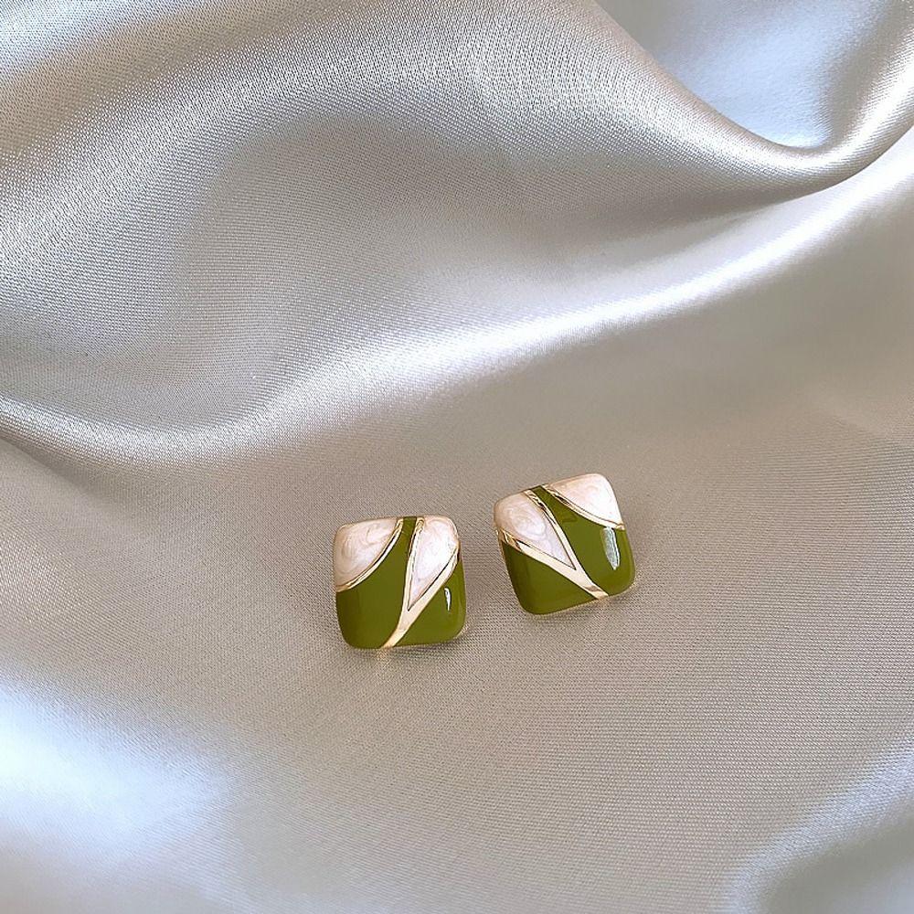 Girl Gift Dripping Oil Girl Stud Earrings Ear Studs Women Square Earrings Korean Style Earrings