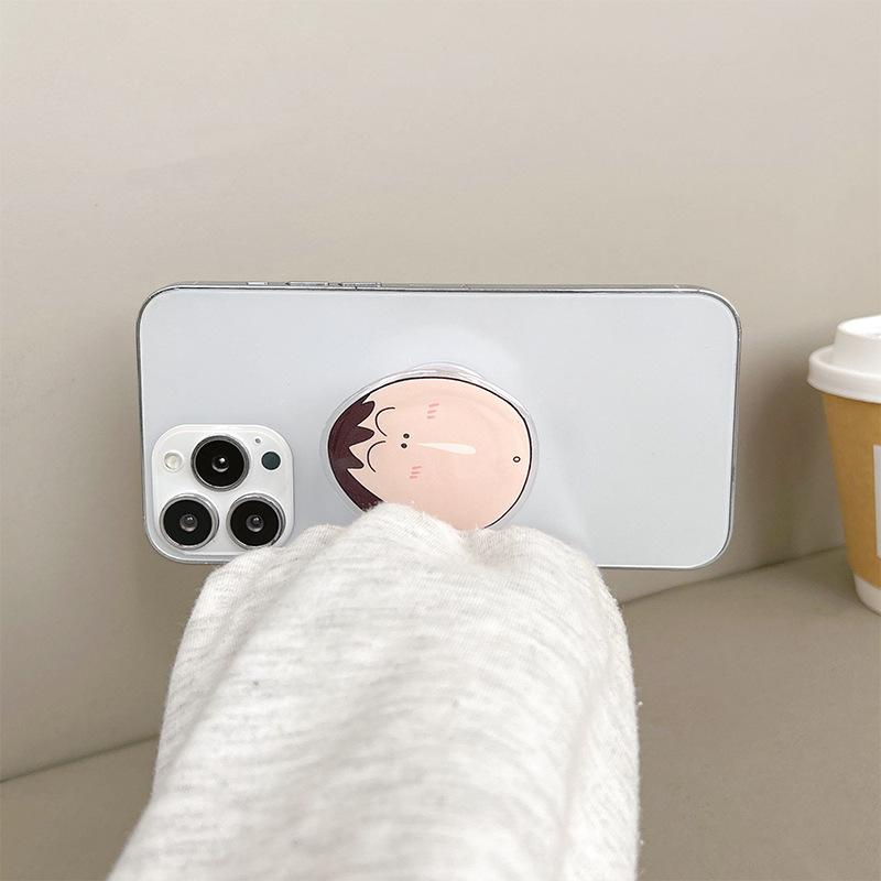 Cartoon Xiaoxin Cute Airbag Mobile Phone Holder Back Sticker Retractable Acrylic Desktop Watching Drama Support Frame Niche