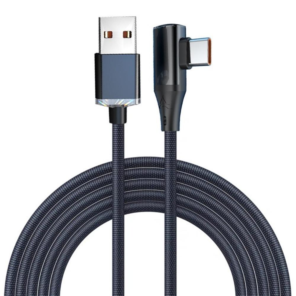 6A 120W USB C To Type C Cable 90 Degree Elbow Phone Super Fast Charging USB To TypeC Data Cord For Samsung Huawei Oneplus