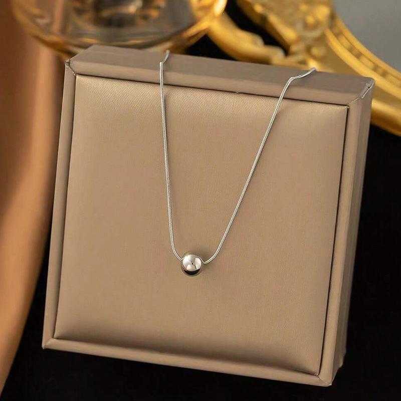 2024 Silver Minimalist Titanium Necklace - Women's Non-Fading Clavicle Chain for Spring/Summer