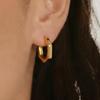 Hexagon Buckle Stainless Steel Earrings - Retro Geometric Design, Women’s Fashion, Fade-Resistant.