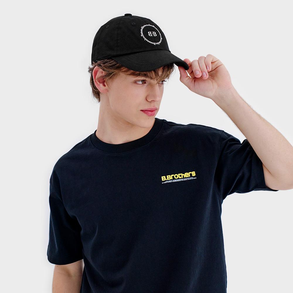 Bananasiseuteojeu Bb Circle Lettering Black Ball Cap