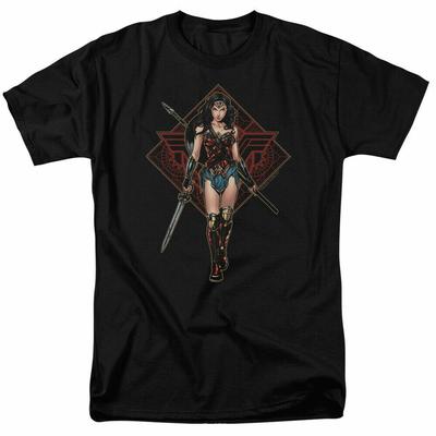 Wonder Woman Movie Warrior T-shirt Licensed Comic Book Hero Classic Tee Black