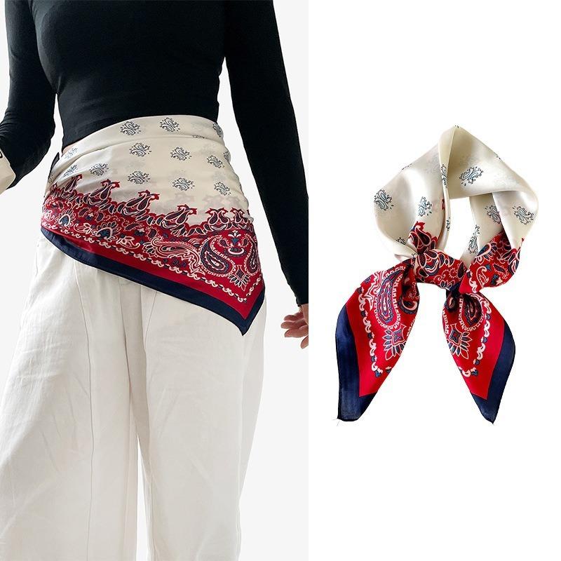 Elegant Ethnic Printed Square Scarf For Women Fashion Accessory