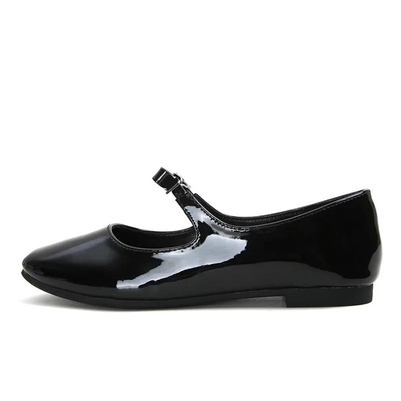 Fashion Luxury Bowtie Mary Janes Women Square Toe Shiny Leather Silk Flats Ballets Femmes Red Dance Party Ball Bridal Wedding Shoes