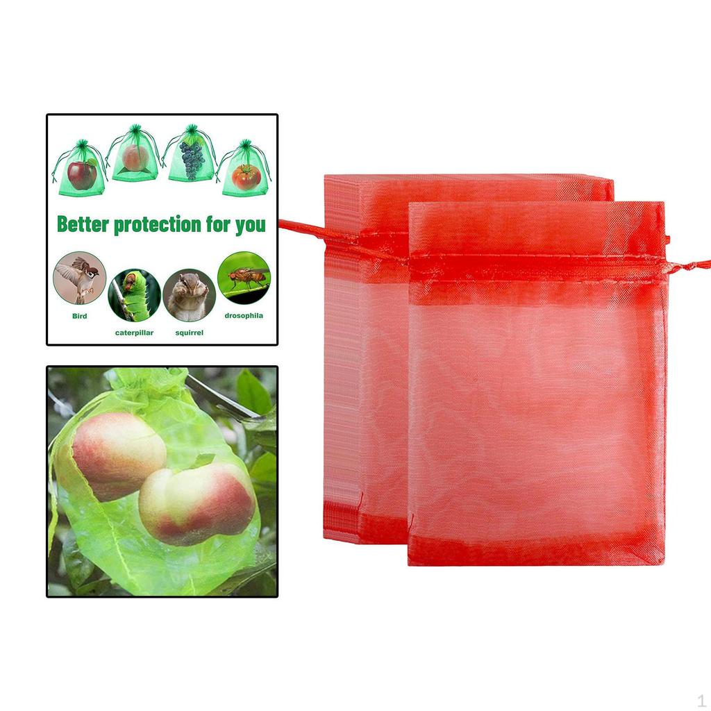 100 Protection Bags, Fruit Mesh Bags with Drawstring,