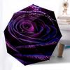 Purple Rose Sparkle Automatic Folding Umbrella Compact 8 rib Design, Unique Style, Suitable for Everyday Outdoor Use, Perfect Gift for Frien
