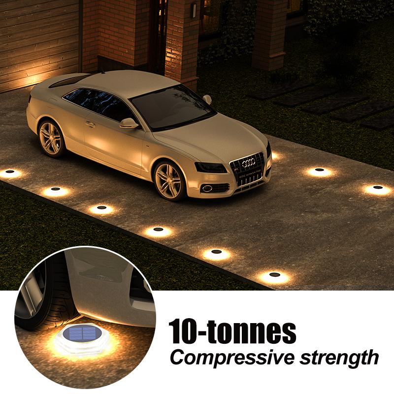 Outdoor Waterproof IP68 Solar Powered Landscape Path Stair Light RoHS Certified Warm White LED 360 Beam Angle 5-Ton Lights