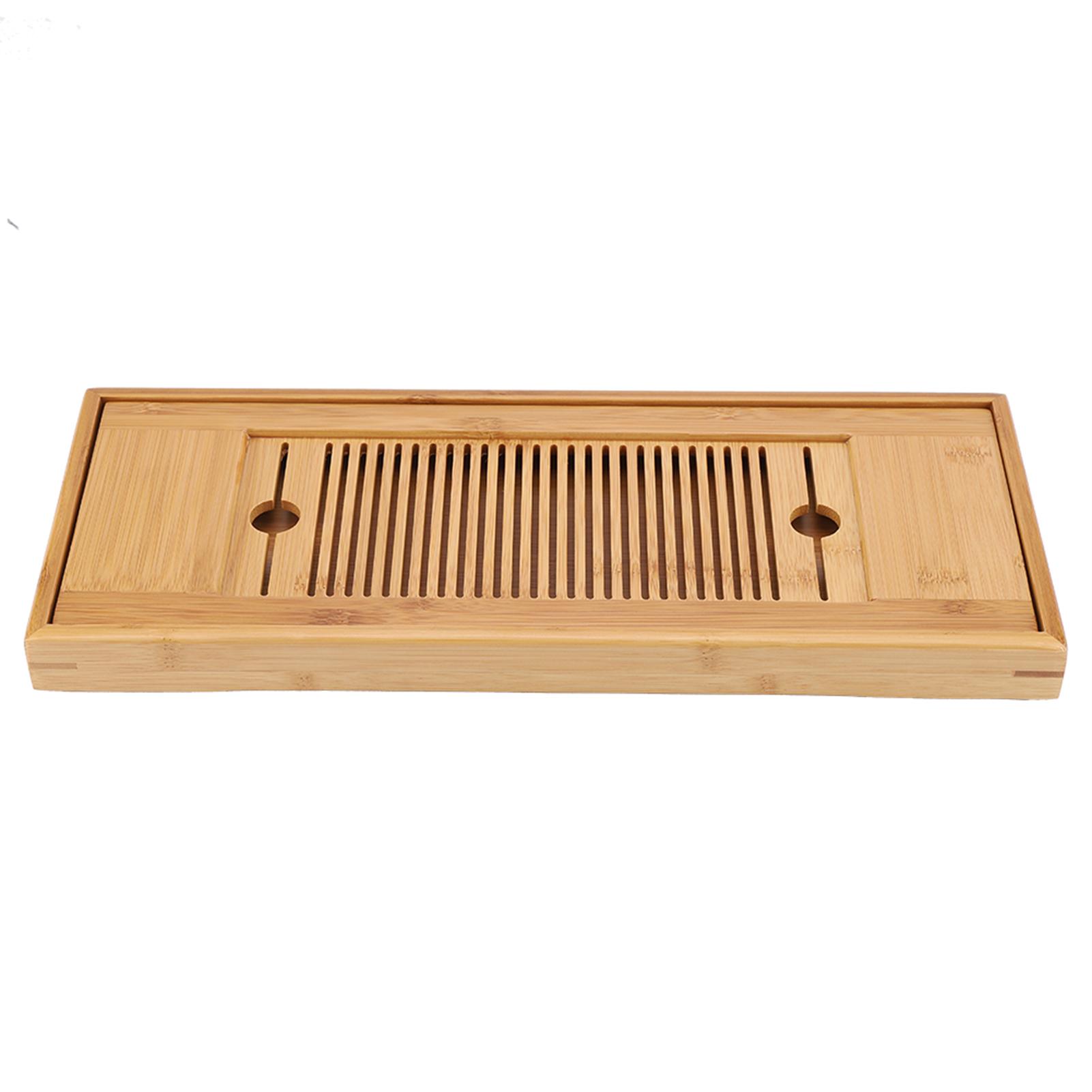 

1Pc Bamboo Mini Tea Serving Tray Chinese Gongfu Tea Plate for Home Office Table 38*15cm
