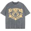 Hawkins Middle School 1984 Prints Washed T-Shirt Mens Cotton Short Sleeve Tops Street O-Neck Oversize T Shirt Clothes