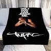Tupac Shakur Printed Throw Blanket Super Soft Flannel Comfortable Sofa Blanket Fashionable Bed Sheet for Mattress