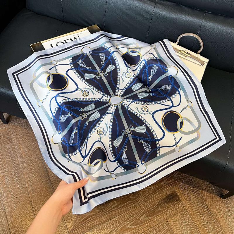 New 71 * 71cm Korean version small square scarf women's silk scarf spring and summer thin sunscreen scarf neck protection tied bag headband scarf