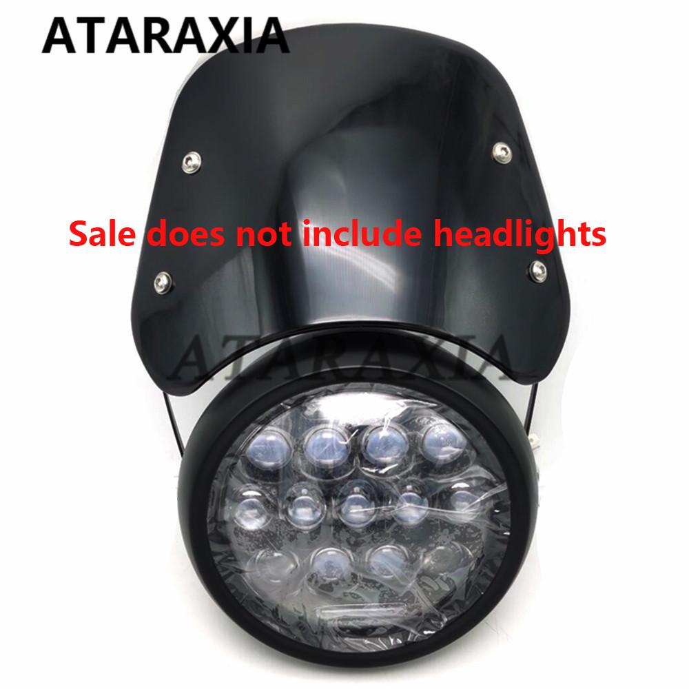 Motorcycle Windshield Wind Deflector Windscreen Universal 6.5"-9.45" Headlight Fairing for Harley Honda Yamaha Kawasaki