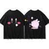 Adult and Children Kirby Face Expression Pure Cotton Y2KT TShirt Suitable for Staying Home or Going Out