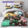 Demon Slayer Nezuko Kamado Flying Hair Bedding Set Anime Duvet Cover Polyester Soft Comforter Set -QJY