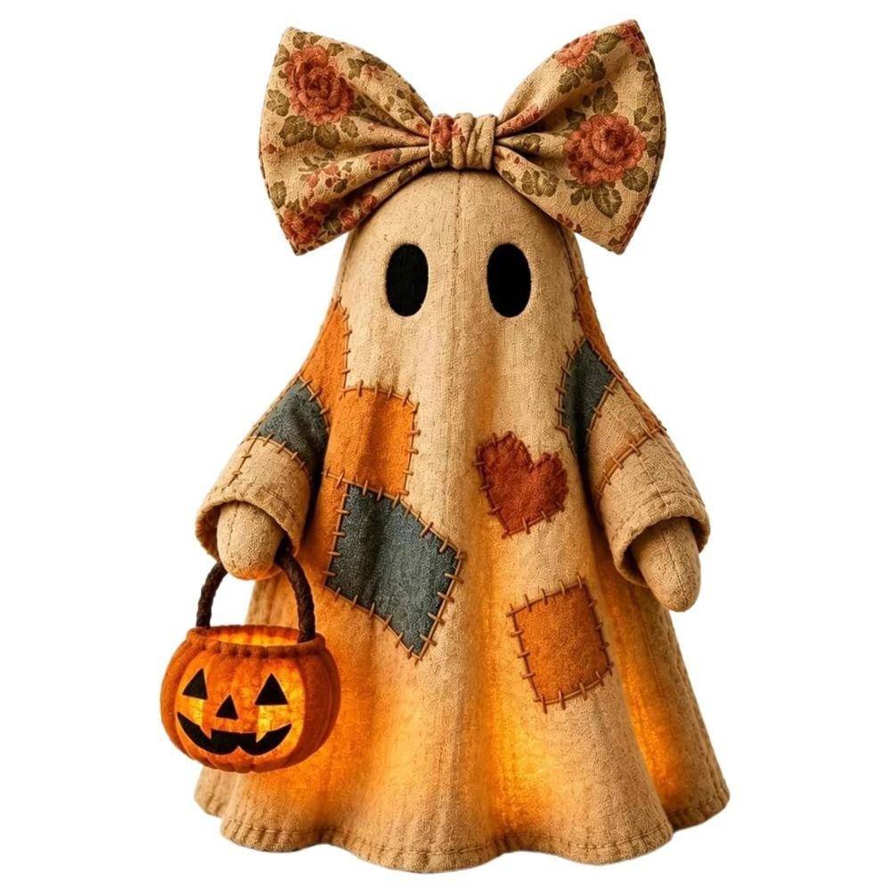 Figurine fantôme lumineux Patchwork Halloween Fantôme Patchwork Décoration Halloween Décoration Halloween
