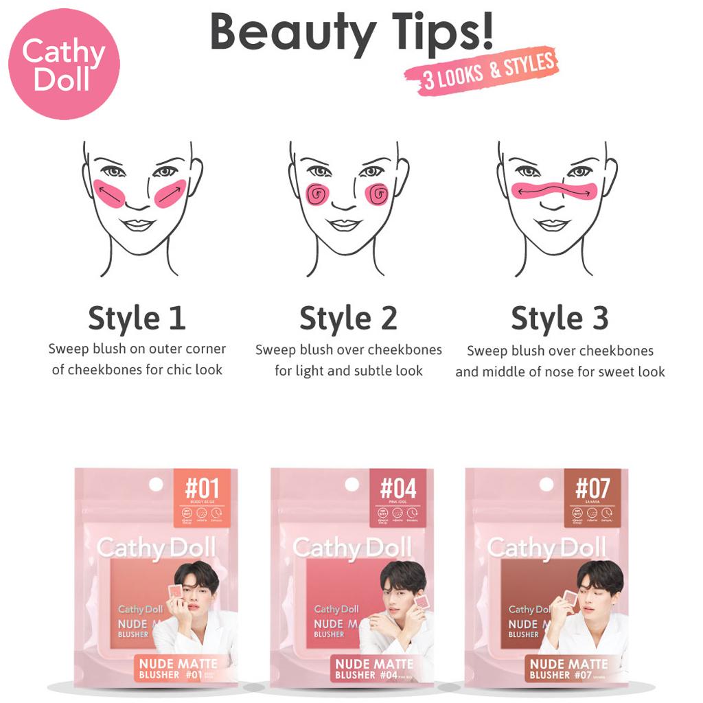 Karmart CATHY DOLL NUDE MATTE BLUSHER 6 G - Thai Cosmetic Make Up