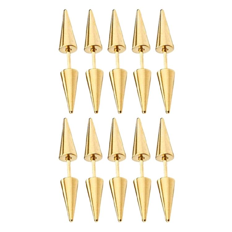 10 Pcs Spike Cone Stud Earrings Minimalist Piercing Jewelry Fashion Accessories