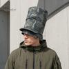 Cappello a Cilindro con Cima a Cupola Stampa Mimetica Cappello a Secchiello, Pescatora Pieghevole con Design Allacciato, Bottoni Automatici Metallici Estivi Parasole per Escursionismo all'Aperto Viaggio Abbigliamento Casual