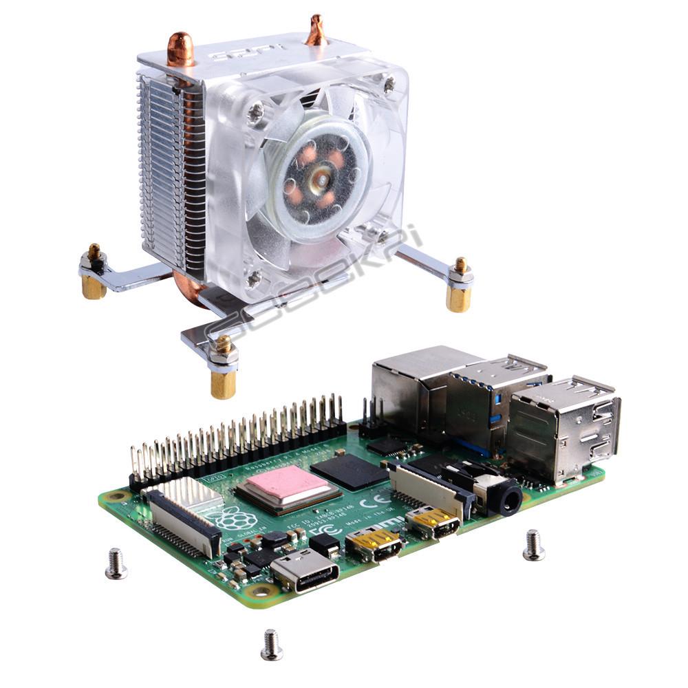 Raspberry Pi 4B/3B/3B+ ICE Tower Heatsink with Luminous Fan