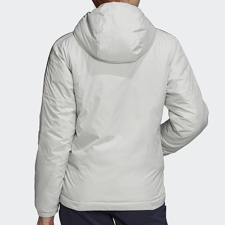 Adidas Hooded Warm Casual Cotton Sport Coat Women Jackets White GH4600