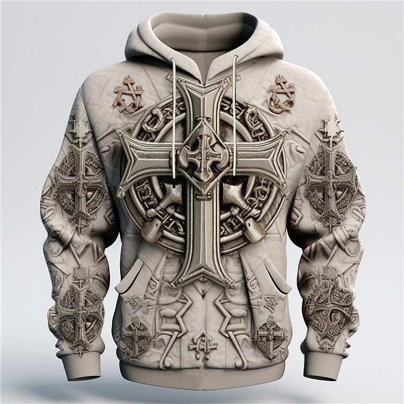 

Men s Graphic Cross Faith Hoodie Hoodies Sweatshirt Fashion Daily Basic Casual Long Sleeve Hooded M