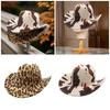 Elegante Cappello a Cilindro Stile Western con Ampia Falda Fedora con Fantasia Leopardata per Donne Uomini Unisex Copricapo Vintage per Feste