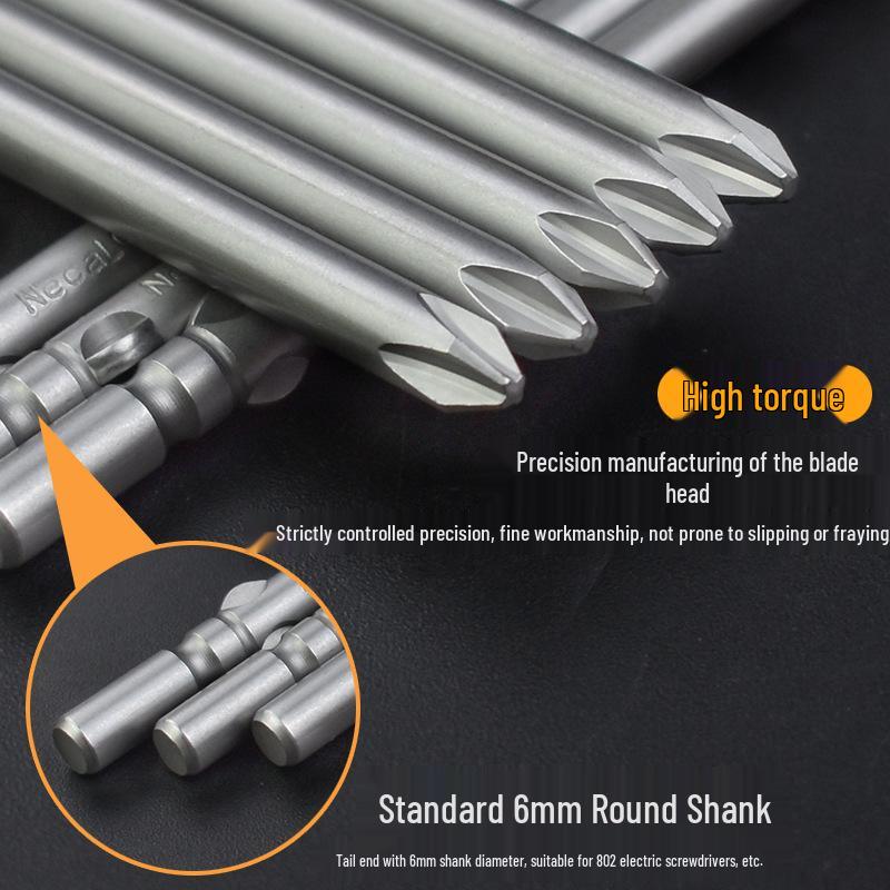 Nigao 802 Magnetic S2 Steel Electric Screwdriver Bit, 6mm, 60/80mm Length
