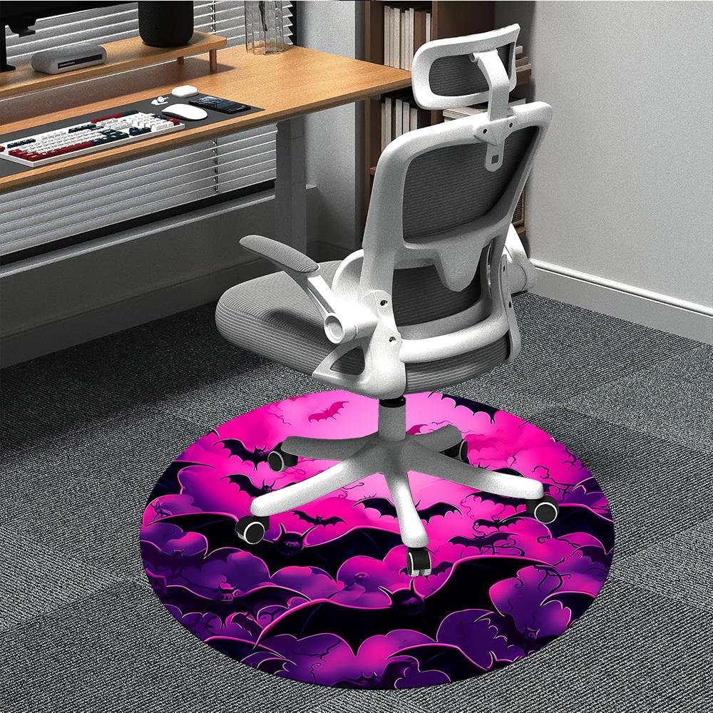 1pc Bat Swarm Office Round Area Rug, Indoor Mat Suitable ForOffice, Under Office Chairs Bedroom Living Room Home Decor T150