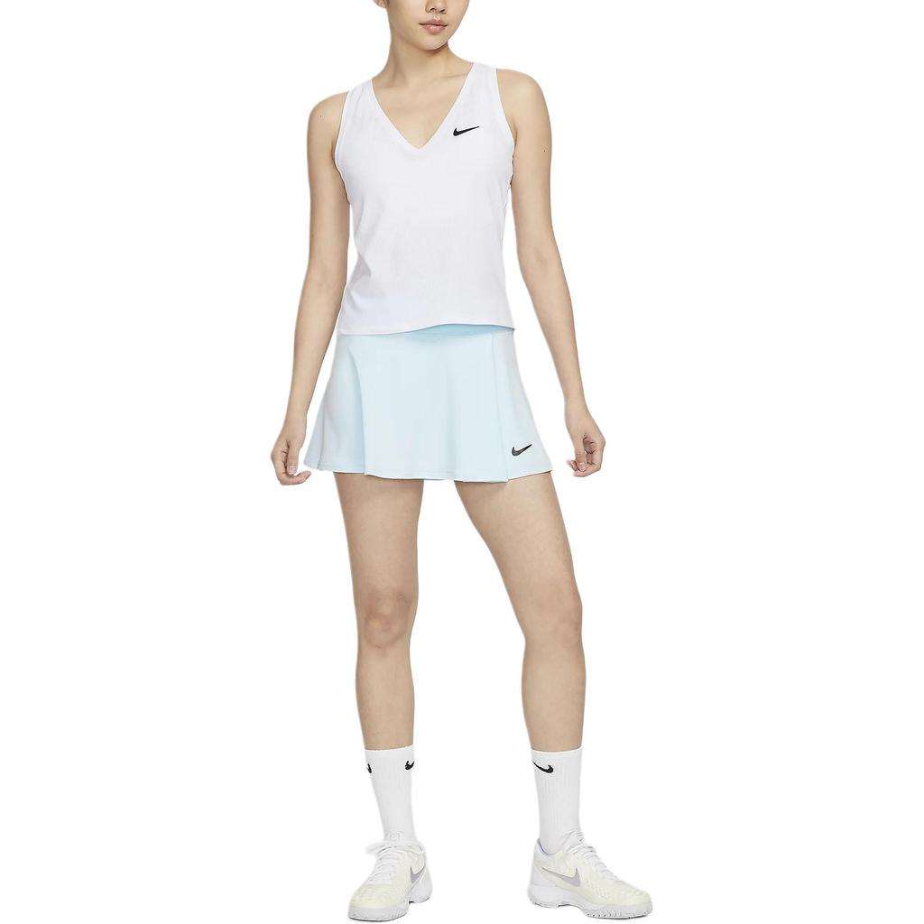 Nike Court Dri-Fit Logo Print Elastic Outdoor Casual Skirt Women Bottoms Glacier-Blue DH9553-474