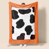 Flannel Cow Print Blanket, Soft Warm Fuzzy Fleece Throw Blanket, Cozy Plush Blanket for Couch Bed Travel