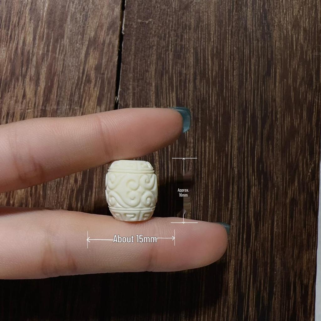 Pingente de Joia DIY Esculpido Branco Marfim: Acessórios Estilo Três Passos