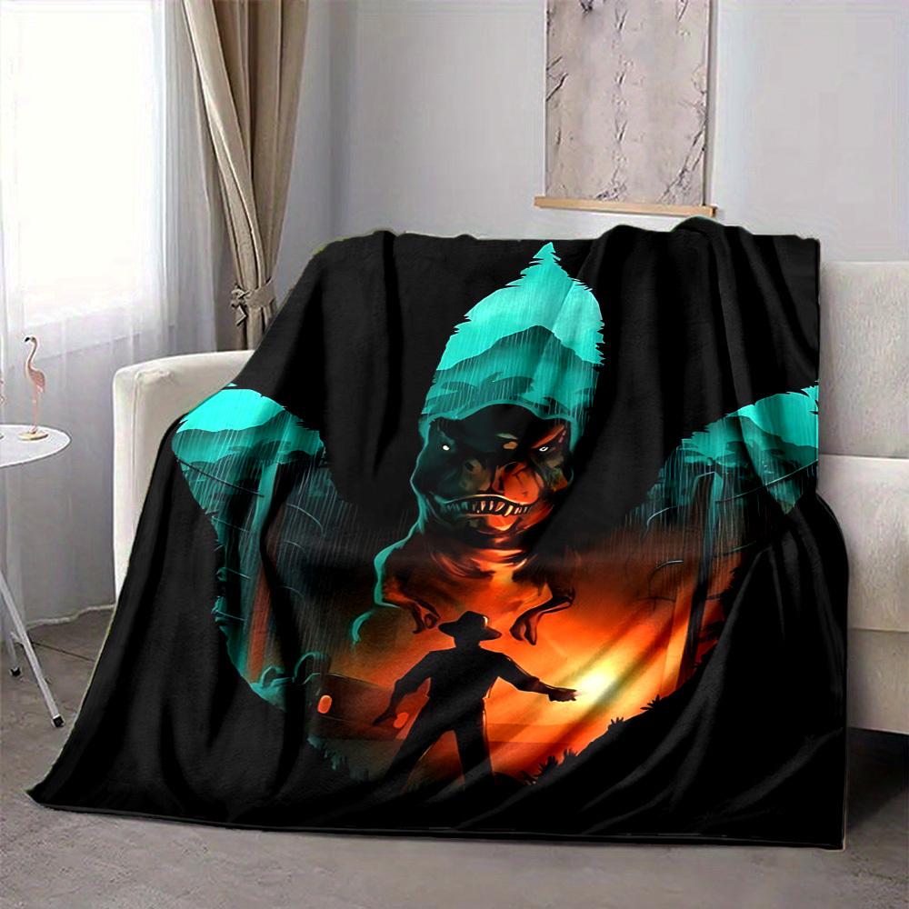 1PC Dinosaur Adventure Blanket Soft Warm All Season Throw for Sofa, Bed, Car, Office Vibrant Colorful Design, Durable & Cozy Gift