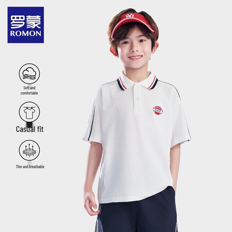 Romun Boys' Short Sleeve Casual Polo Shirt