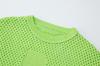 SALAD BAGUNI Flower Mesh Long Sleeve Sweater - Lime