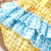 Baby Girl Cute Duck Patch Embroidered Plaid Romper - 1st Birthday Crawling Suit