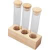 Asixxsix Coffee Bean Jars Canisters, Glass Tubes Single Dose Coffee Bean Storage with Wooden Display Stand & Airtight Lids, Coffee Bean Cellar