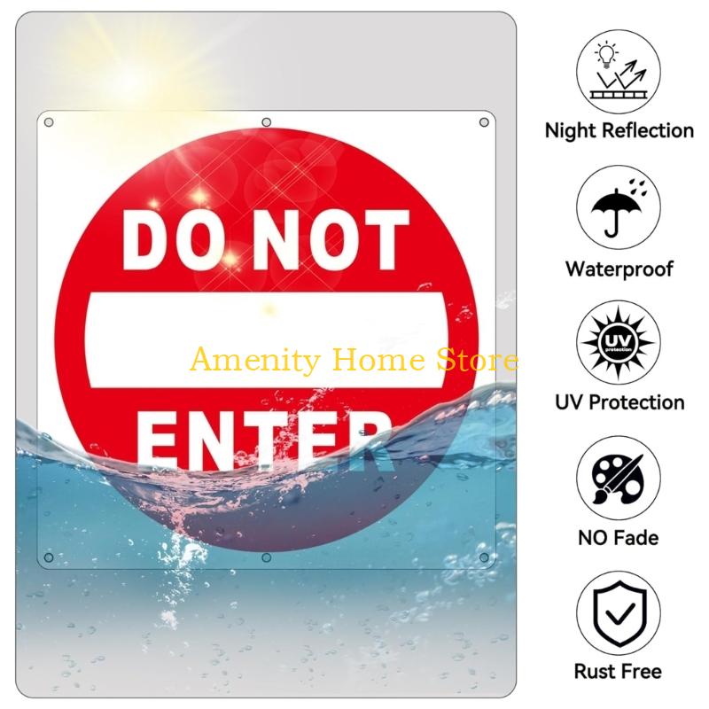 F26C 8 Piece Do Not Enter Sign Sticker Quick Installation No Entry Decal Warning Label with Adhesive Backing for Door Window