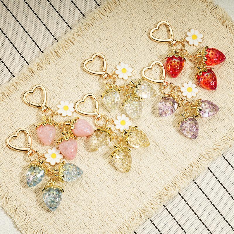 Yogodlns Cute Strawberry Mini Backpack Hanging Handbag Pendant Bag Pendant Bags Accessories