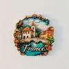 France Town 3D Stereoscopic Tourism Souvenirs Resin Painting Decoration Home Collection Refrigerator Magnets