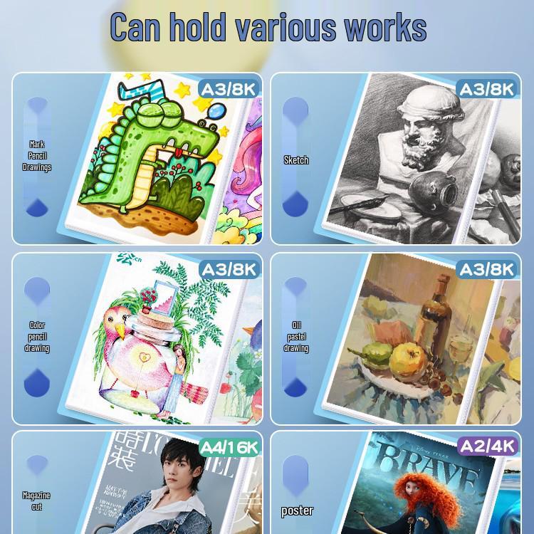 A3 Children's Art Portfolio: 8K Volume for Paintings, Certificates & Drawings