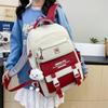 5Pcs  Student Backpack Set The Start of School Season Korean Fashion Junior High School Backpacks Large Capacity Two-piece Bags Set