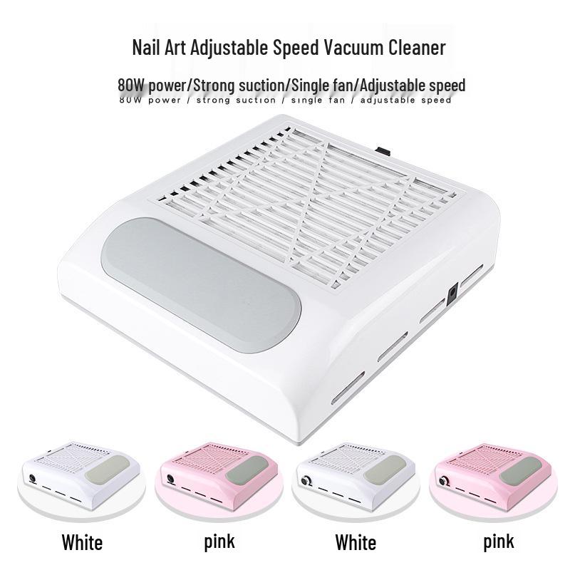 Japanese-Style Nail Vacuum Cleaner with Adjustable Speed, 80W, Includes Filter and Hand Pad
