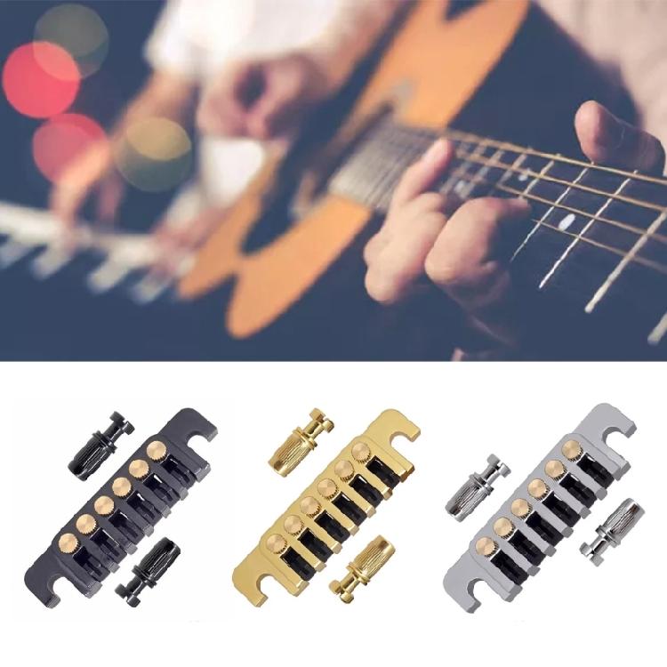 Guitar Bridge with Studs and Inserts Replacement 6 String Electric Guitar Bridge
