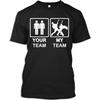 Bass Guitar Tshirt Your Team My Team Funny Bass Music Band Bassist Bass Lovers T-Shirt for Men Women, Black, Large