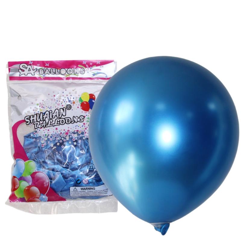 Shuai An Metallic Chrome Balloons: Gold, Silver, Blue, Green, Purple - 5", 10", 18", 36" Round Latex Party Decorations
