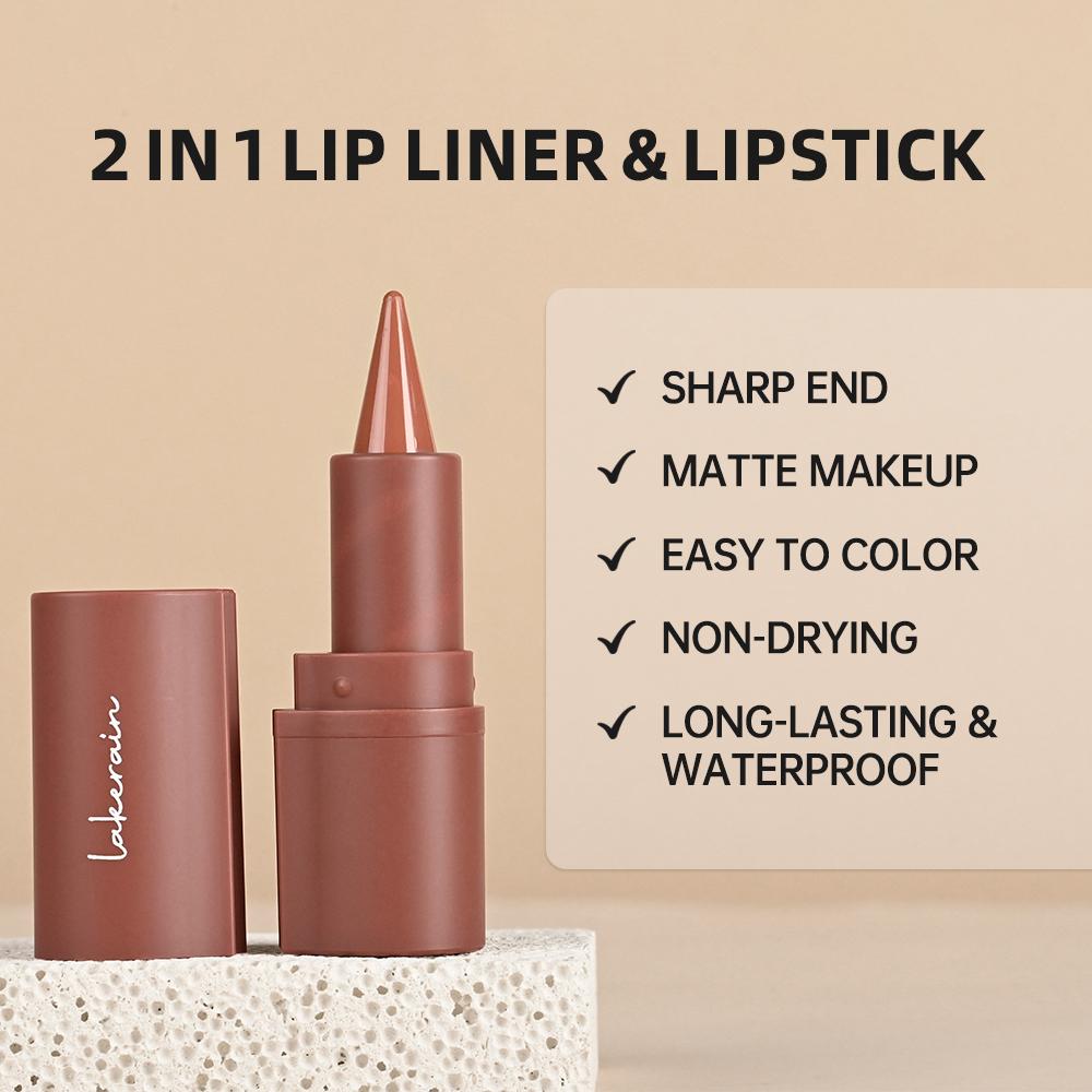 5 Shades Gradient Lip Crayon Matte Velvet Lip Liner Waterproof Non Transfer Smooth Contour Tint Black Brown Long Lasting Daily Lip Makeup Cosmetic